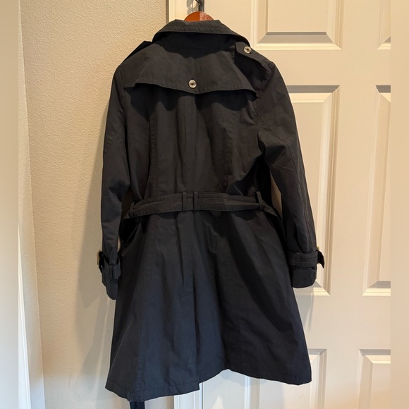 Pendleton Black Classic Trench Coat w/ Plaid Lining - Picture 3 of 7